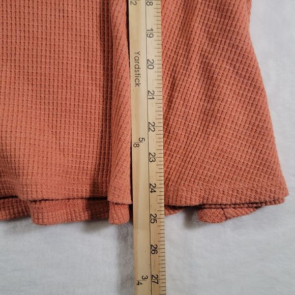 We the Free People Peach Thermal Long Sleeve Shirt Women's Size Small Boho Top - Picture 5 of 7